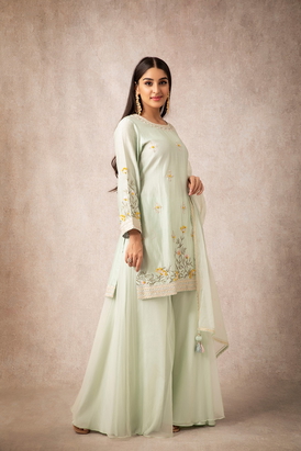 Karida Sea Green Pahi Sharara Sets